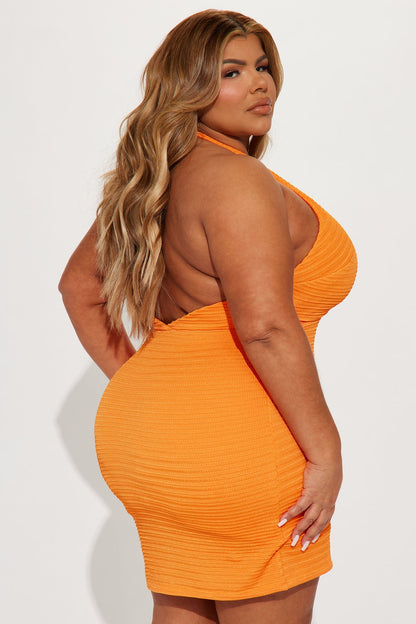 Camilla Textured Mini Dress - Orange